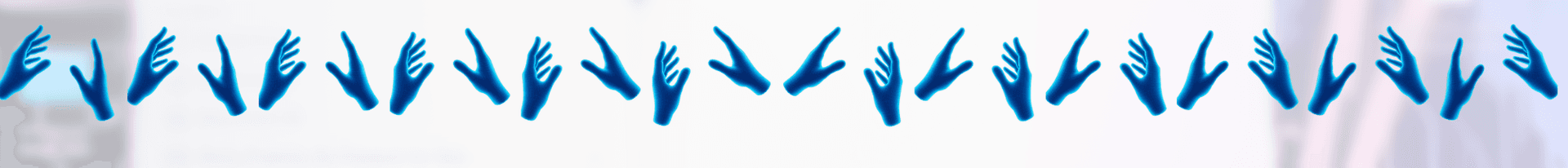 Hand-pose sprite strip I created: a sequence of open, pointing, and angled hands for interaction and animation states.