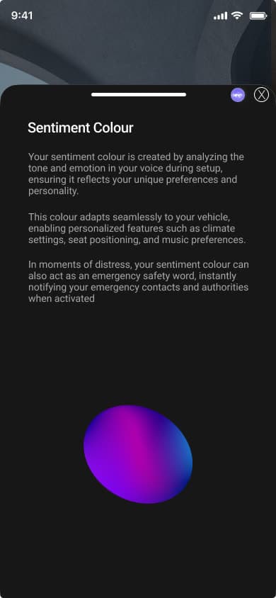Mobile app screen from the vehicle onboarding flow.